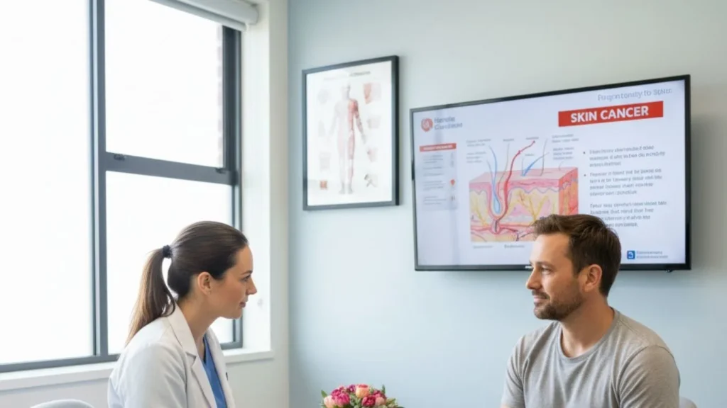 Patient consultation before first skin cancer screening in Canberra